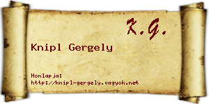 Knipl Gergely névjegykártya